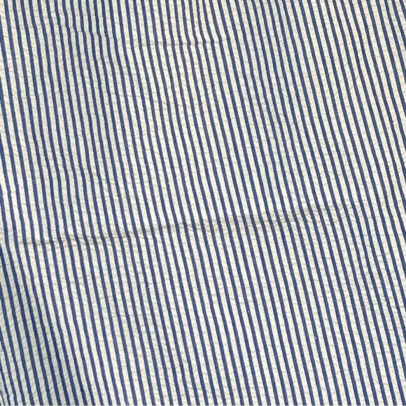 J Crew Seersucker Striped Swimsuit Mens 38 Blue White Retro Vintage Swim Trunks - Picture 3 of 10